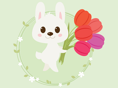 Spring Bunny design illustration vector