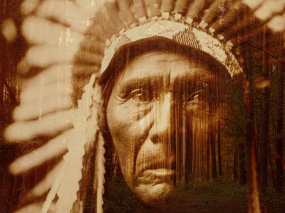 Red Indian Double Exposure