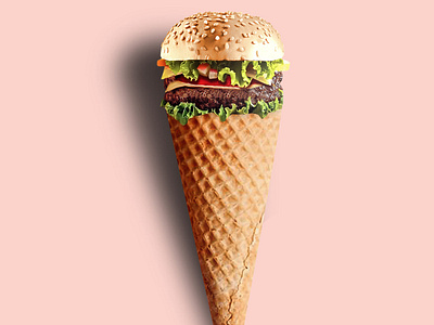 Ice burger brand branding design icon identity illustration logo manipulation photoshop art