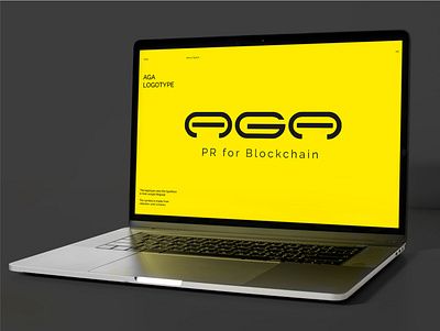 AGA logo design black block branding chain crypto design graphic design it logo minimalist modern vector yellow