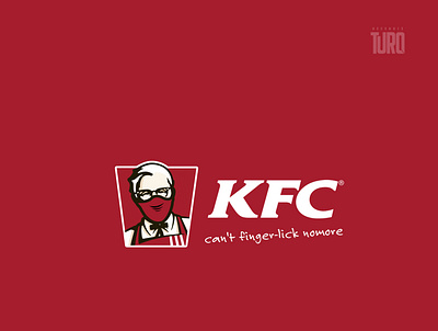 KFC logo on mask usage awareness branding design illustration logo minimal typography vector