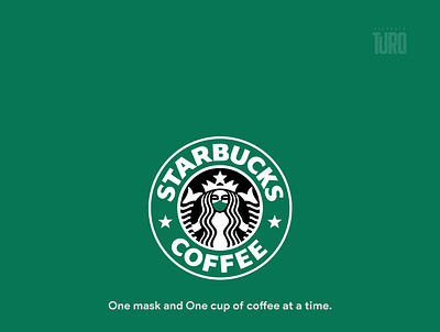 Starbucks logo on corona mask usage awarness branding corona coronavirus design illustration logo minimal typography vector