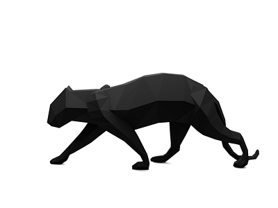 Black panther 3d 3d modelling animal animal art low poly low poly art minimalistic