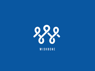 Lucky Wishbone branding charity clean lettering logo loop monogram round w wish wishbone