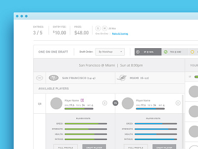 Fantasy or Nightmare app components dashboard fantasy sports form high fidelity perspective screenshot slider ui ux wireframes