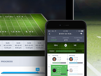 Fantasy Sports App app application fantssy sports game ios iphone mobile product ui ux