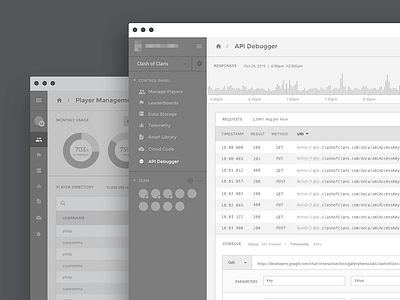 API Dashboard admin analytics app chart clean dashboard data graph product ui ux wireframe