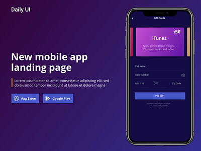 Landing Page - Daily UI 003 app dailyui dailyui 003 design landing page ui ux