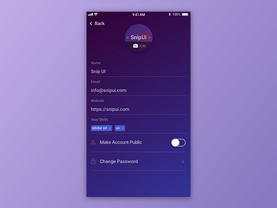 Settings - Daily UI 007 app dailyui dailyui 007 settings