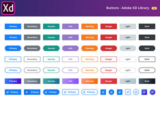 Free Buttons Library - Adobe XD by Snip UI on Dribbble