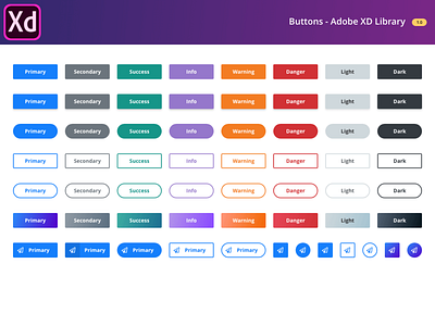 Free Buttons Library - Adobe XD adobexd buttons freebie ui kit