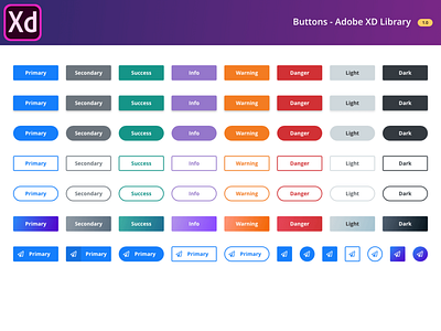 Free Buttons Library - Adobe XD