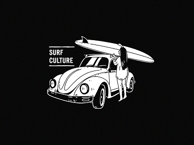 Surf Culture t-shirt print badge beetle surf surf art surf badge surf logo surf print surfboart surfer girl surfing tshirt printing