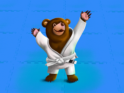 🐻🥋 art bear design digitalart illustration ipadpro jiujitsu photoshop procreate