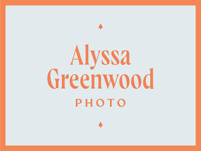 Alyssa Greenwood Photo Logo branding logo mark orange photographer photographer logo typography