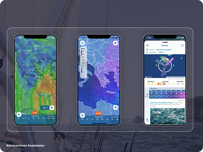 Sea weather and Nautical Metrics app for professionals dashboards mobile data visualization mobile ui mobile ux ui