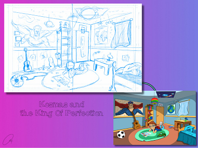 Kosmas in his Room cartoon character design child children book comics graphic design illustration procreate