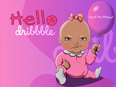 Hello dribbble i’m a Player now 😅 affinity designer baby character design first shot illustration newbie procreate serif