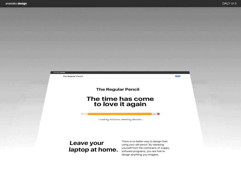Daily UI 3 - A Regular Pencil Landing Page daily ui dailyui design landing page landing page design