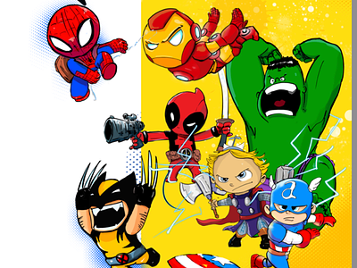 Little marvel inspiration character design comic gamedesign heroes illustration marvel