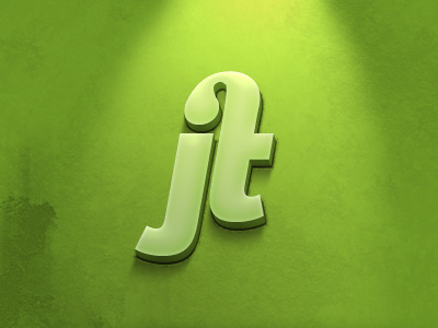 Initials Logo 3d green grunge identity lighting logo typography