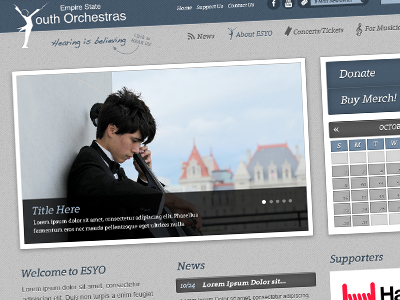 ESYO site design full site orchestra web design