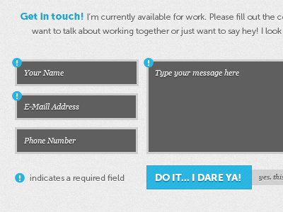 Contact Form contact fields form web design