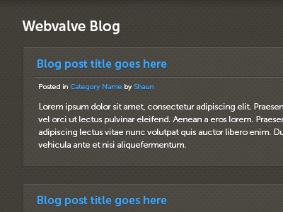 Webvalve Blog blog dark metal texture web design