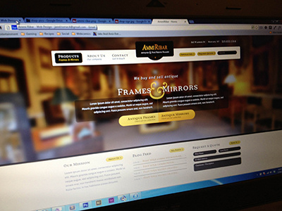 Ammi Ribar Homepage ampersand banner elegance frames homepage mirrors web design