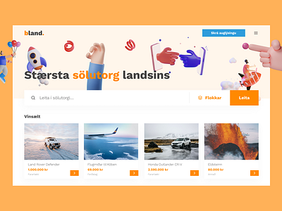 bland.is concept branding design figma iceland logo minimal ui web