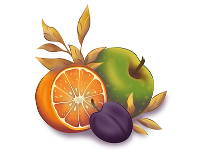 Label For Yogurt "Zlakovka" adobeillustrator apple art cereals design draw fruit fruits graphic graphicdesign illustration illustrationart illustrator oat orange plum vector