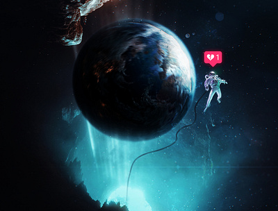 The earth cover design digital panting egypt manipulation social media