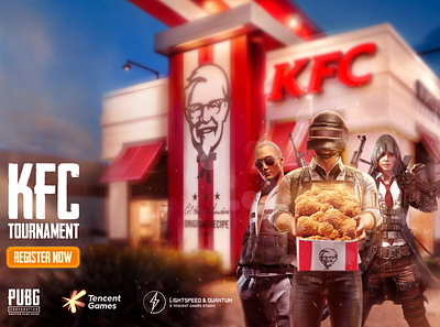 KFC Tournament - PUBG Mobile (Free PSD) cover design manipulation poster social media