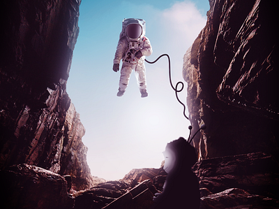 Astronaut and Space Monkey design manipulation