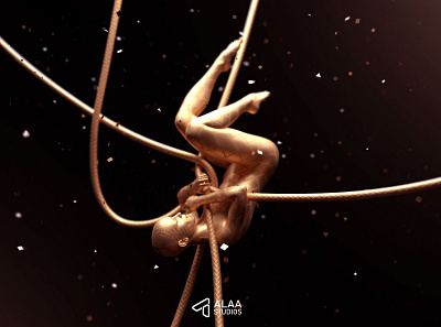 Gold Ropes 3d art motion design