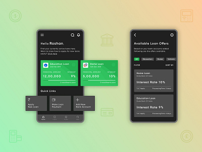 Dhan - Covering all your needs bank branding dark dark mode dashboard design figma flat icon illustration loan logo minimal mobile design theme ui ux xd design