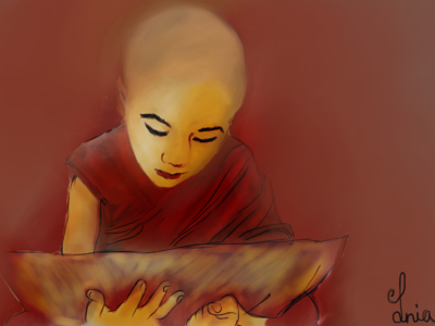 Little Monk digitalpainting illustration