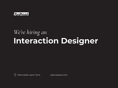 We're Hiring! hiring interaction design jobs sopost ui ui design ux