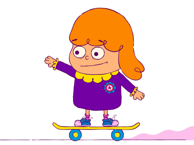 Carlotta, the skate girl 2d after effects animation character character animation character design illustration skate