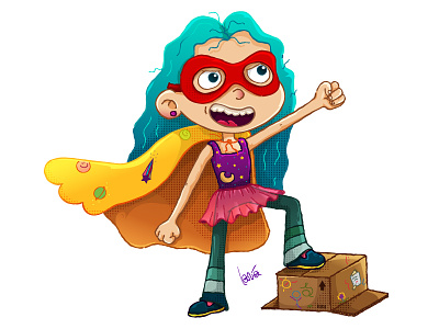 Super Girl 2d boxes character design girl power illustration power super girl super hero