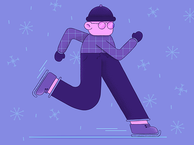 Snow is fun 2d animation character design cold cool illustration skate snow