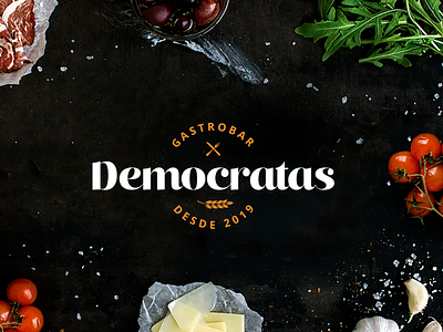 Democratas - Logo Design bar branding clean design designer logo food gastronomy gastropub happy hour logo modern pub restaurant