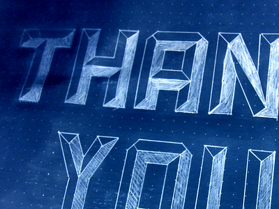 Thank You Taurean blueprint first shot sketch thank you typography