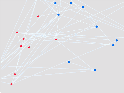 Network Collisions (GIF) animation canvas collision gif graph interaction javascript mesh motion network particle