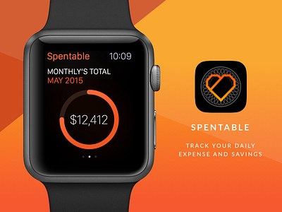 Spentable app design apple watch clean gradient minimal smartwatch ui ux wearables