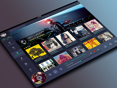 Baidu Music Ipad App Redesign app dark