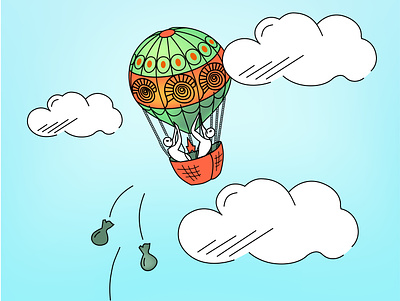 Balloon and Ballast ballast balloon deliverance design hurricane illustration storm vector