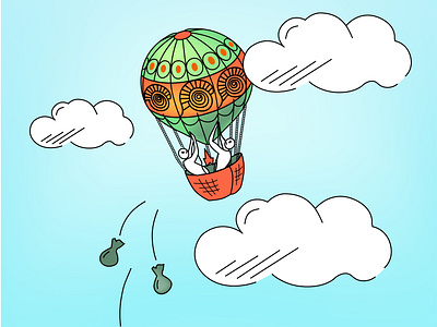 Balloon and Ballast ballast balloon deliverance design hurricane illustration storm vector