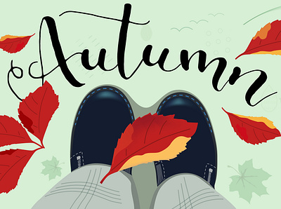 Autumn autumn cover design facebook foots illustration leaves legs vector