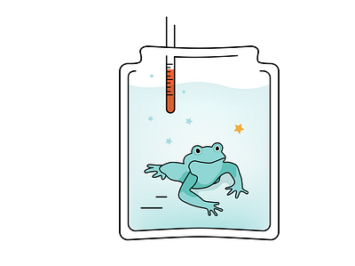 Cognitive Bias, Boiling Frog boiling concept effect frog glass gradually illustration jar magazine metaphor psychological slowly syndrome temperature thermometer vector water